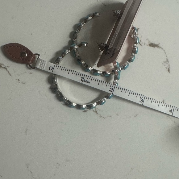 Piper K Silver and Turquoise Dangle Earrings - Picture 6 of 6